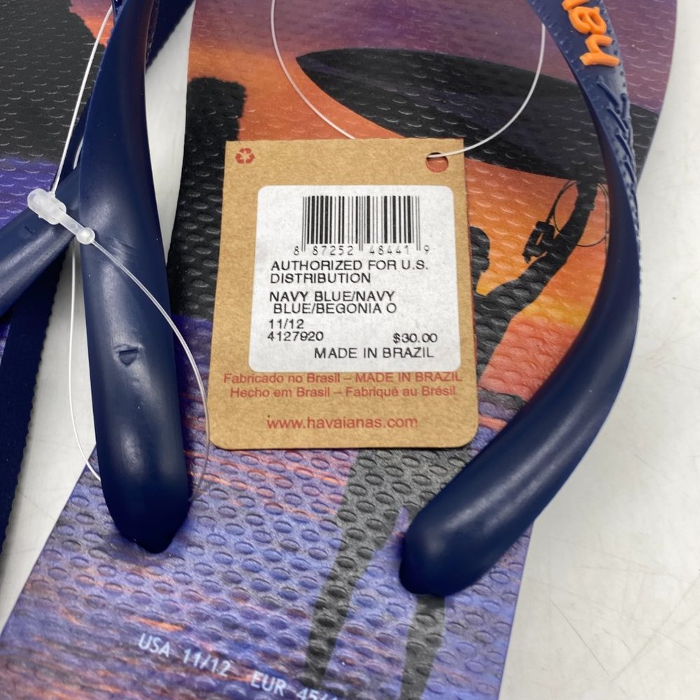 Havaianas Hype Navy Blue Flip Flops Men's Size 11/12 or 13 - Picture 7 of 9